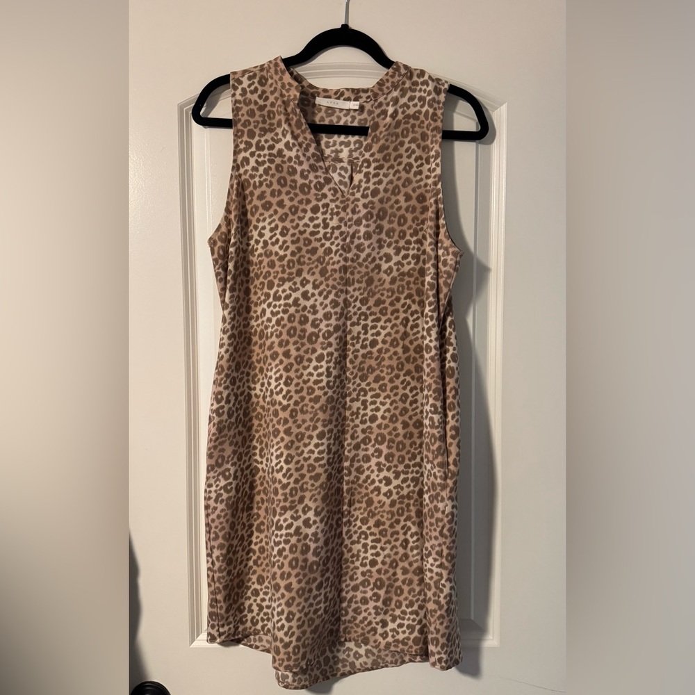 Lush Leopard Print Sleeveless Dress